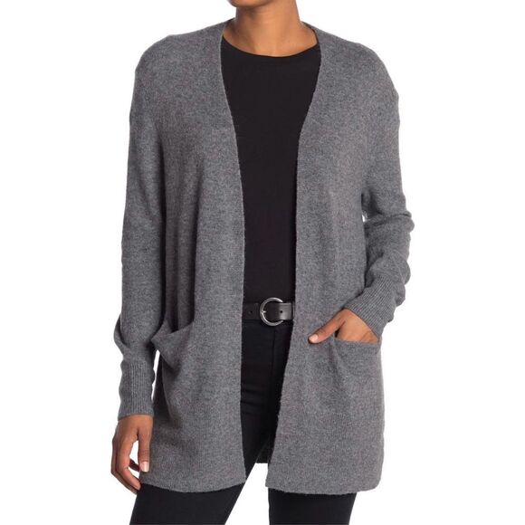 Madewell Merino Wool Cozy Walker Gray 2 Pocket Cardigan Women’s Size Large - Picture 1 of 15